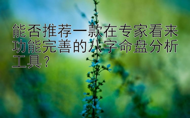 能否推荐一款在专家看来功能完善的八字命盘分析工具？