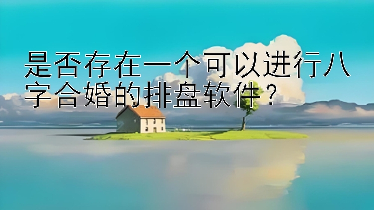 是否存在一个可以进行八字合婚的排盘软件？