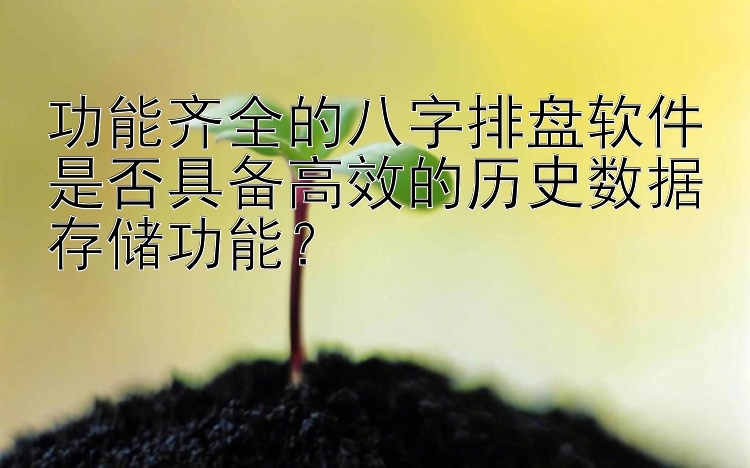 功能齐全的八字排盘软件是否具备高效的历史数据存储功能？