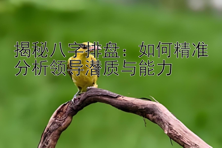 揭秘八字排盘：如何精准分析领导潜质与能力