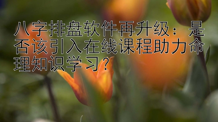 八字排盘软件再升级：是否该引入在线课程助力命理知识学习？