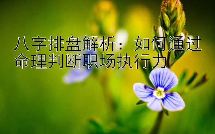 八字排盘解析：如何通过命理判断职场执行力